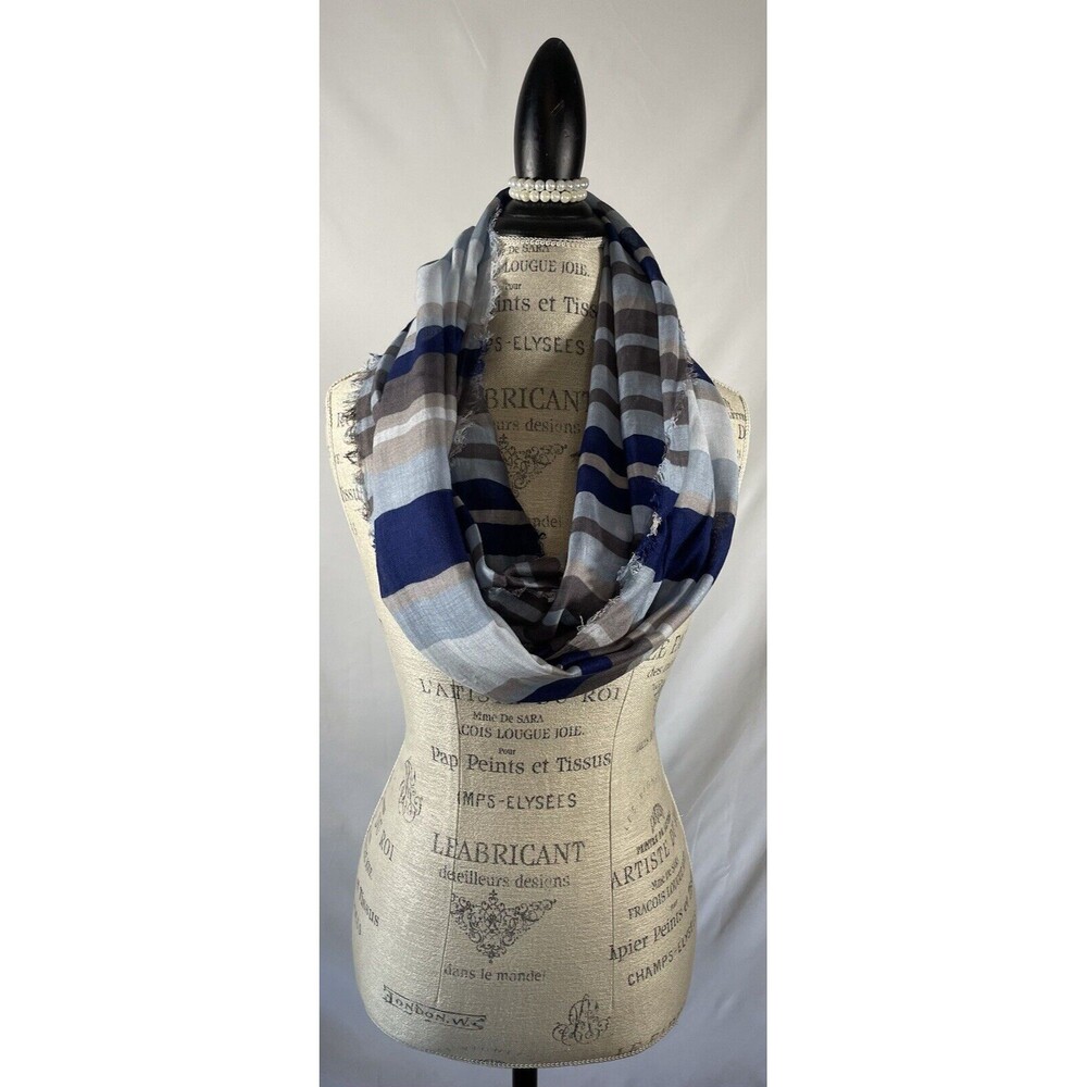 Nautical Striped Infinity Scarf Wide Circle Loop Soft Multi Color Lightweight